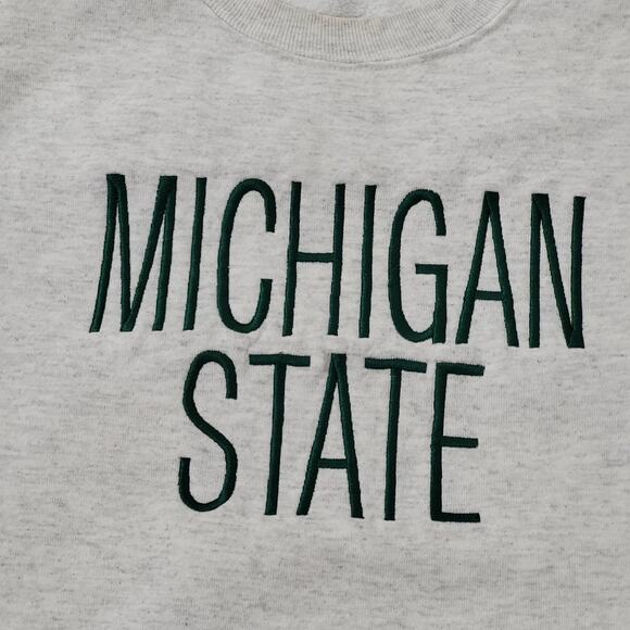 Vintage 90s Champion MSU Michigan-State Sweatshirt XL 25x27 Gray - Picture 10 of 14